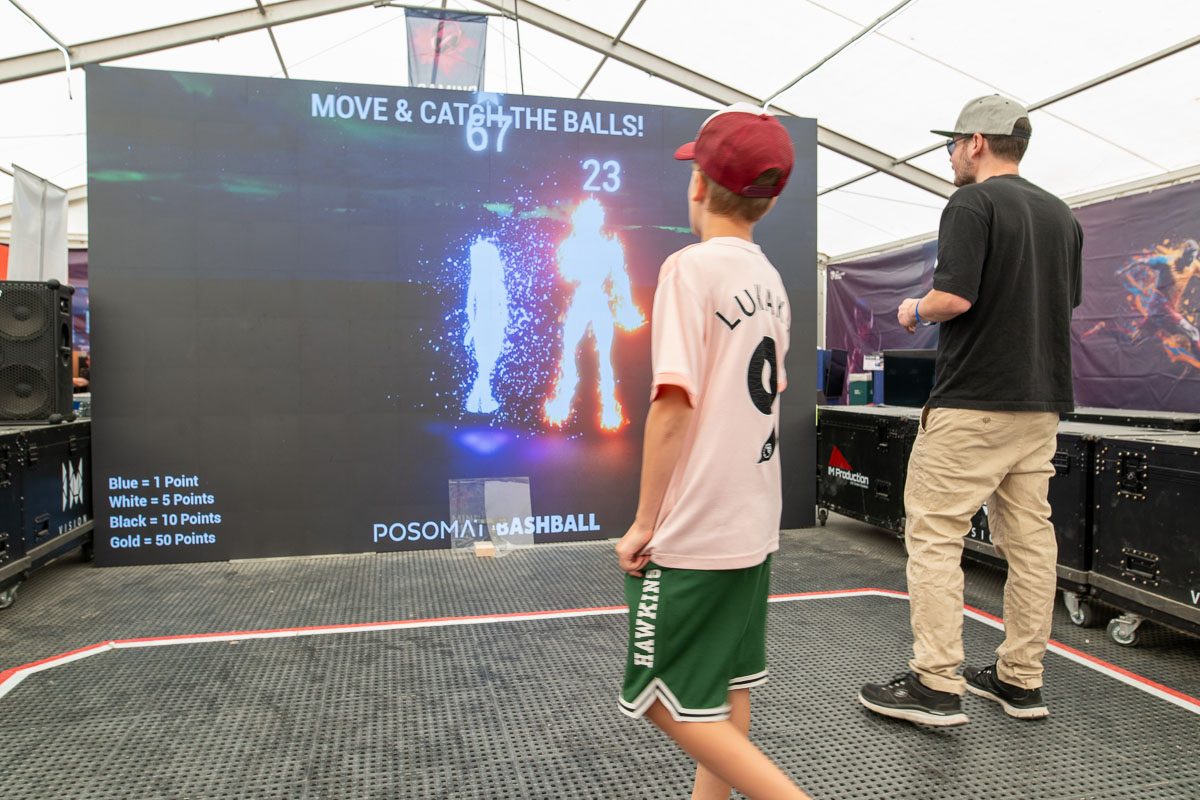 BASHBALL interactive LED wall installation in action